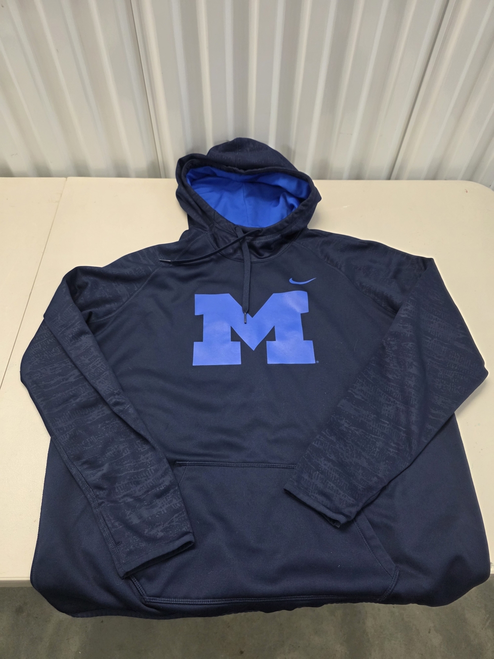 Michigan Wolverines Hoodie Navy NCAA Football Nike Pullover Men's Size XL